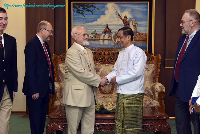 Union Minister for International Cooperation, H.E. U Ko Ko Hlaing received Senior Vice-President of the Russia-Myanmar Association