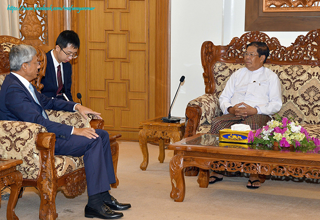 Deputy Prime Minister and Union Minister for Foreign Affairs receives the Chinese Ambassador to Myanmar (30 August 2023)