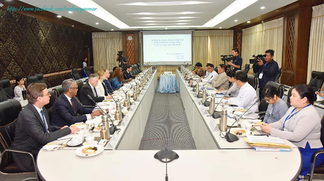 Deputy Prime Minister and Union Minister for Foreign Affairs holds a briefing on humanitarian assistance (2 April 2024, Nay Pyi Taw)