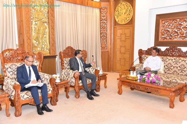 Deputy Prime Minister and Union Minister for Foreign Affairs receives the Sri Lankan delegation led by State Minister for Foreign Affairs (11 June 2024, Nay Pyi Taw)