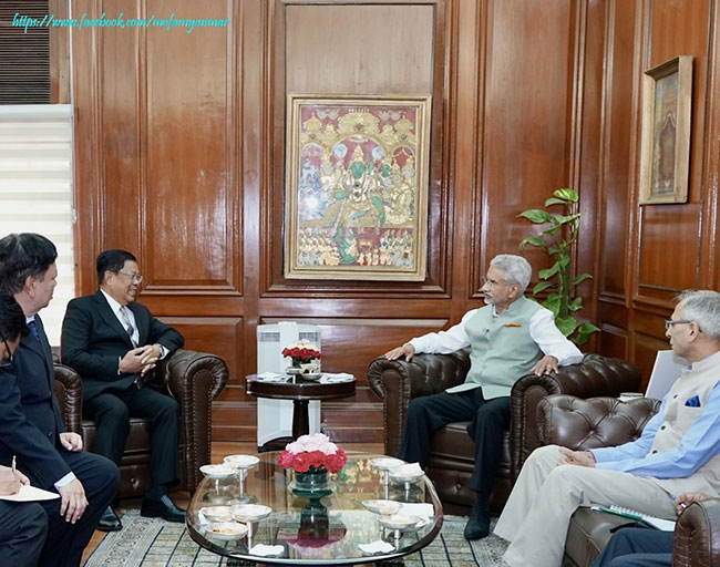 Deputy Prime Minister and Union Minister for Foreign Affairs U Than Swe holds talk with the Minister of External Affairs of India in New Delhi (26-6-2024, New Delhi)