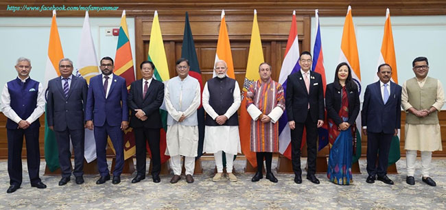 DPM and Union Minister for Foreign Affairs U Than Swe pays a Joint Courtesy Call on Prime Minister of India and holds separate talks with Foreign Ministers of Thailand, India and Bangladesh on the sidelines of 2nd BIMSTEC Foreign Ministers’ Retreat