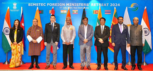 Deputy Prime Minister and Union Minister for Foreign Affairs U Than Swe attends 2nd BIMSTEC Foreign Ministers’ Retreat in New Delhi, India (11 July 2024, New Delhi)