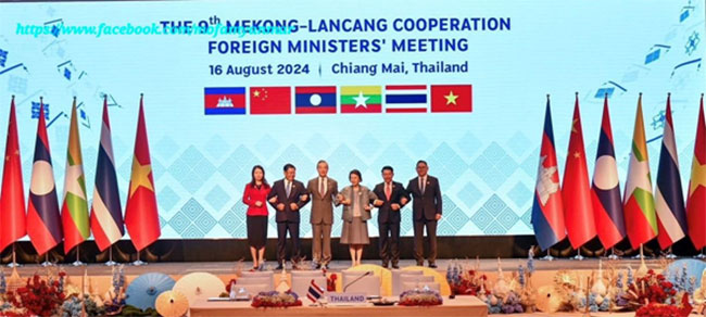 Deputy Prime Minister and Union Minister for Foreign Affairs U Than Swe attends the 9th Mekong-Lancang Cooperation Foreign Ministers’ Meeting in Chiang Mai, Thailand (16 August 2024)