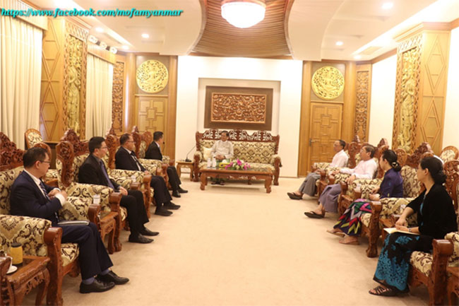 The Deputy Prime Minister and the Minister for Foreign Affairs received the Delegation led by the Executive Director of the AHA Centre (6 February 2025, Nay Pyi Taw)