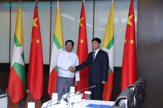 Deputy Prime Minister and Union Minister of the Ministry of Foreign Affairs of the Republic of the Union of Myanmar held a bilateral meeting together with the Assistant Minister of Public Security of the People’s Republic of China (14 February 2025, Nay Pyi Taw)