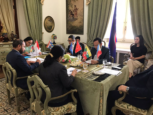Ambassador Hmway Hmway Khyne attended the 80th ASEAN Committee in Rome (ACR) Ambassadors’ Meeting